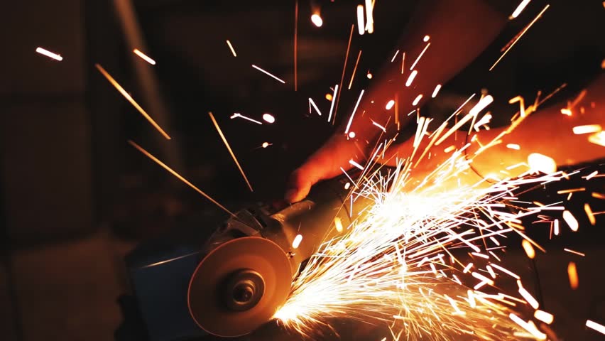 Sparks During Cutting of Metal Stock Footage Video (100% Royalty-free ...
