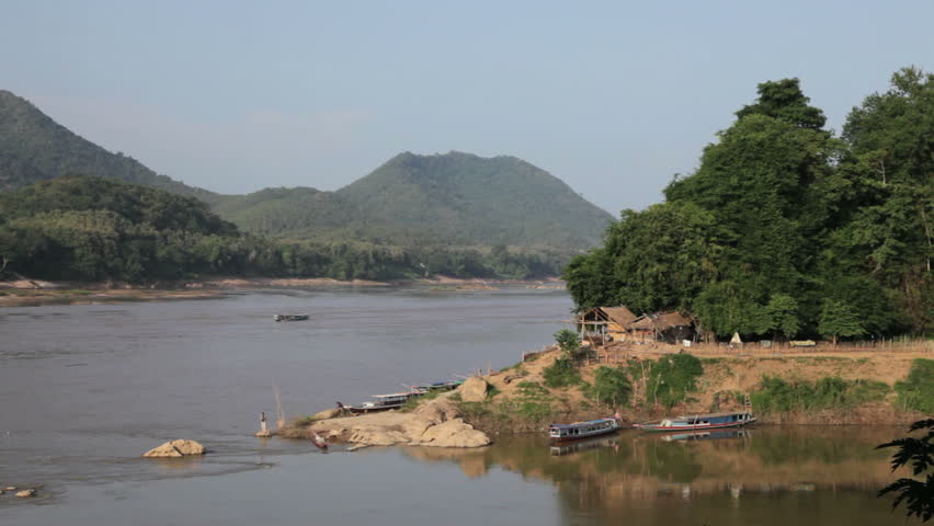 Mekong river going through Laos
