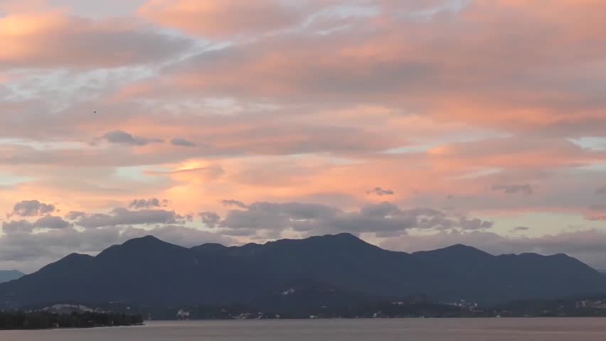 red clouds at sunset - full hd video