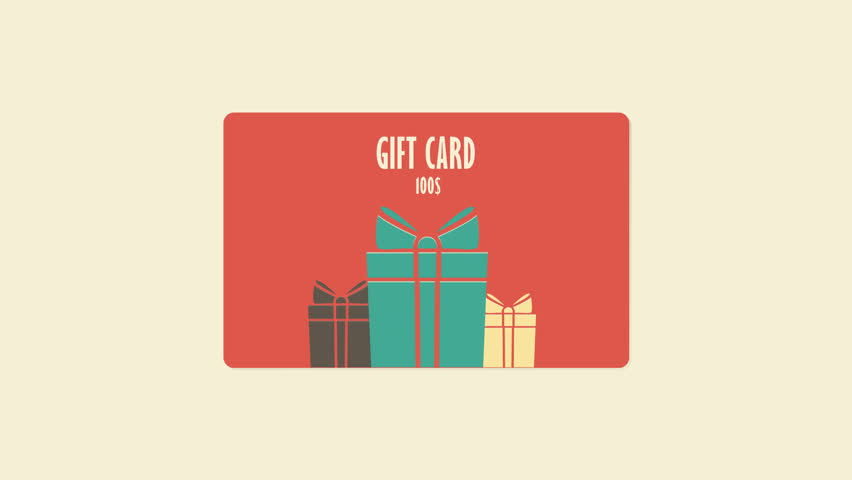 Gift Card Flat Design Animated Stock Footage Video 100 Royalty