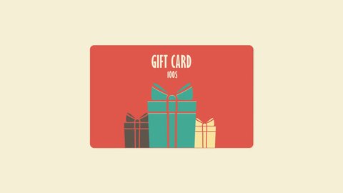 Gift Card. Flat design animated concept. 