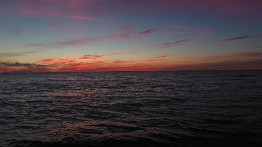 A beautiful sunset on the coastline over the ocean in Cape Breton island Nova Scotia Canada