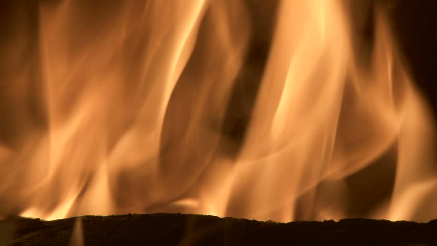 Flames in a fireplace