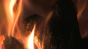 tight close up of flames of fire burning