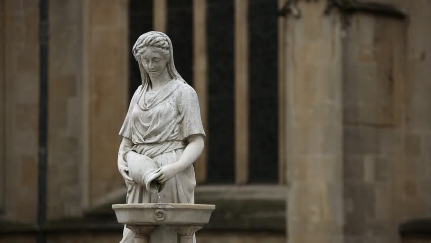 Sculpture and water Fountain in the City of Bath