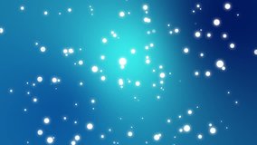 Sparkly white light particles moving across a teal blue turquoise gradient background