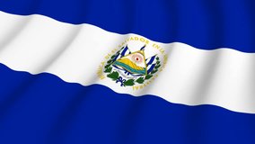 Waving national flag of El Salvador