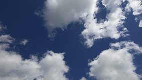 moving clouds and blue sky, time lapse 