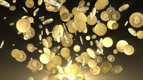 Bitcoins explosion animation for winners