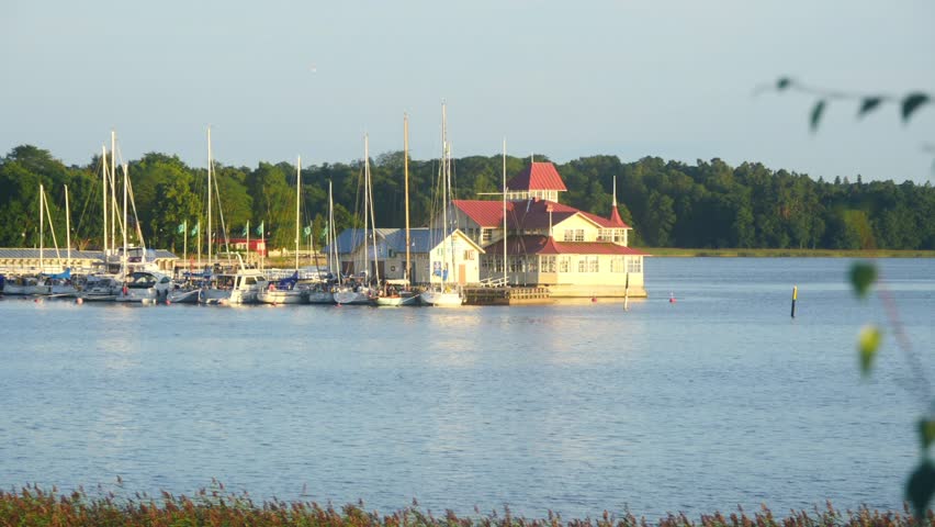 Time-lapse of restaurant Knipan at sunset summer night, in Tammisaari, Finland