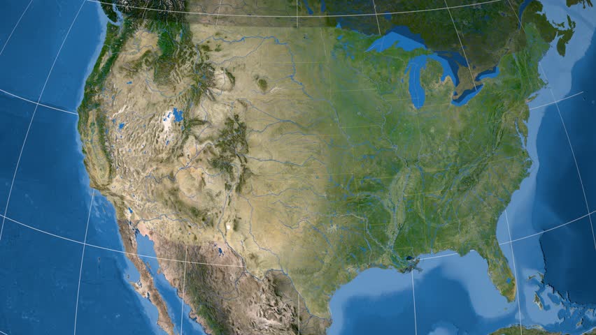 Ohio region extruded on the satellite map of United States. Elements of this image furnished by NASA