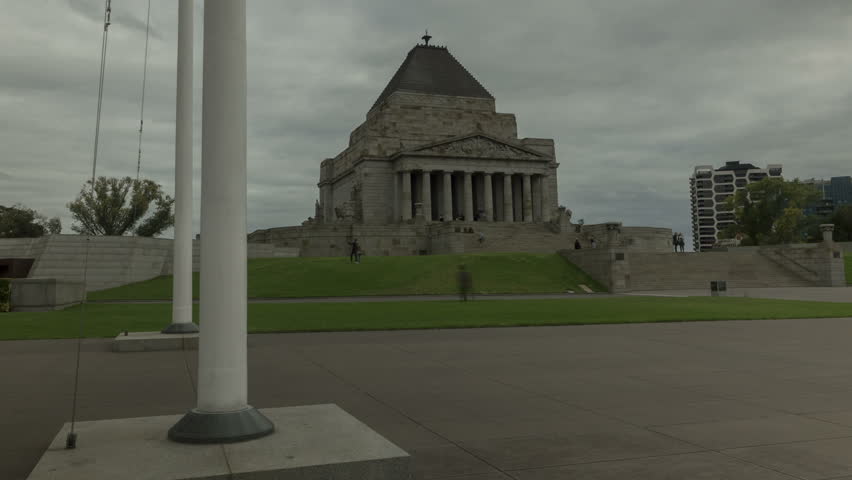 Moving time-lapse Shrine of Remembrance Melbourne