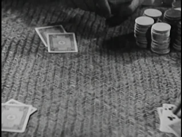Close-up of card game in progress