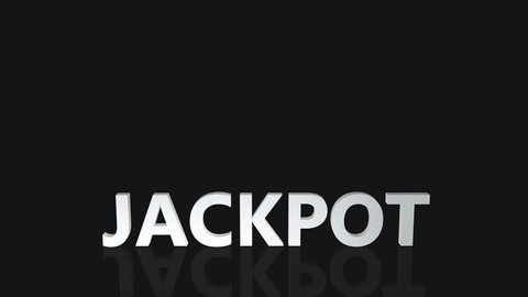Jackpot with Falling Gold Coins on Black
