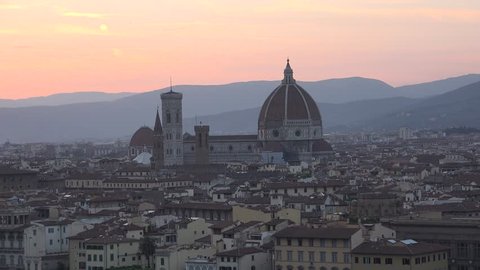 ULTRA HD 4K ,Sunset view of Florence, Italy, Europe