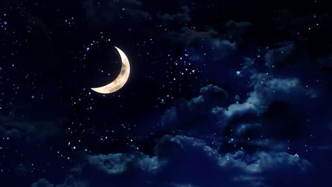 View Night Sky Cloudsstars Moon Stock Vector (Royalty Free) 1303806751 ...