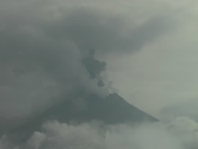 Tunguragua Volcano,  Ecuador erupting