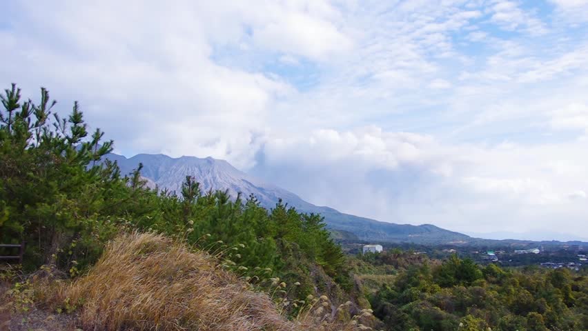 Sakurajima Volcano in Kagoshima prefecture, Japan.