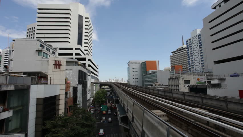 BANGKOK - NOVEMBER 27: A train departs from the Sala Daeng BTS Station on