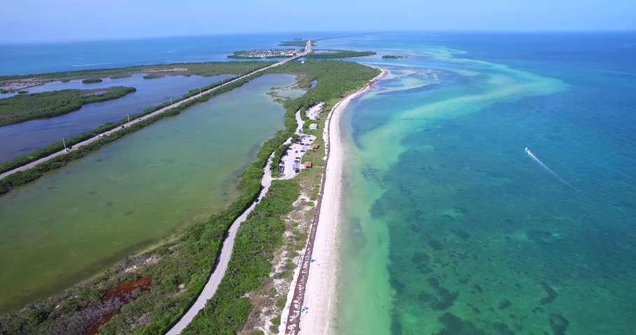 Aerial view of state park Bahia Honda. Florida. Keys Islands.