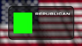 USA Presidential Election Vote Green Screen design Use chroma key to remove the green and use your own image / video there Flag is seamlessly looping in the background 