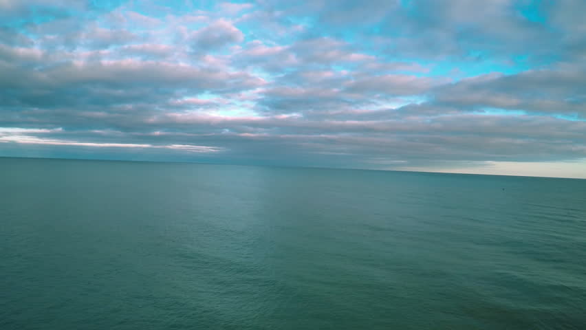 Beautiful aerial over the Sturgeon Bay lighthouse in Door County, Wisconsin. (Door County, Wisconsin 2010s)