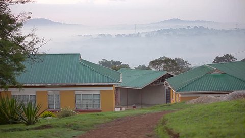 A compound of buildings makes for a retreat in Uganda, Africa. (Uganda 2010s)