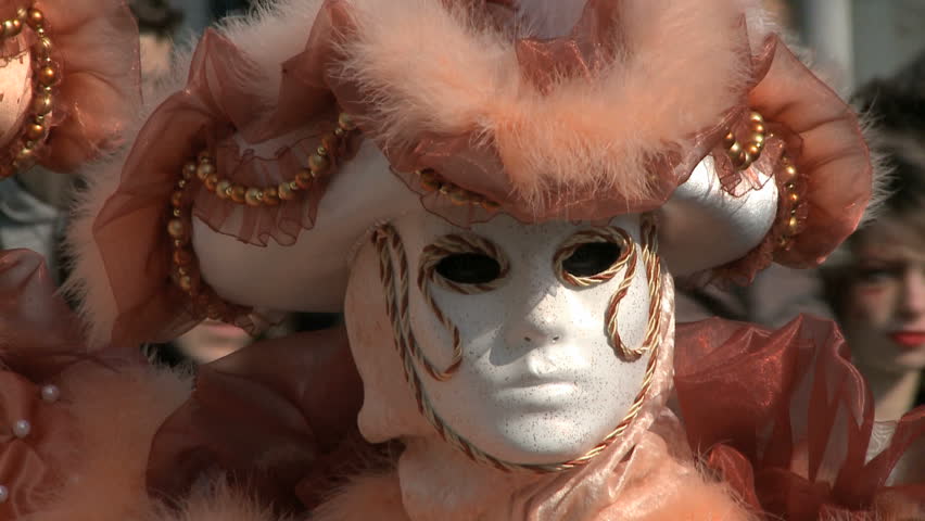 VENICE, ITALY - FEBRUARY 24 2009 Disguised couple at the Carnival on 24th of