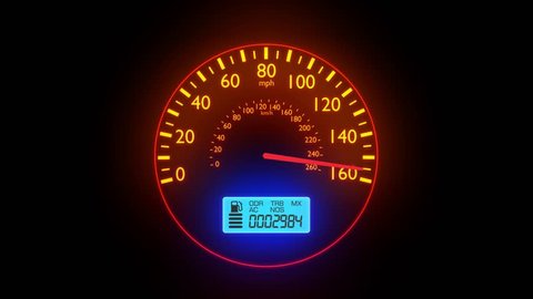 Speedometer fast car automobile speed dashboard accelerate mph kph light 4k