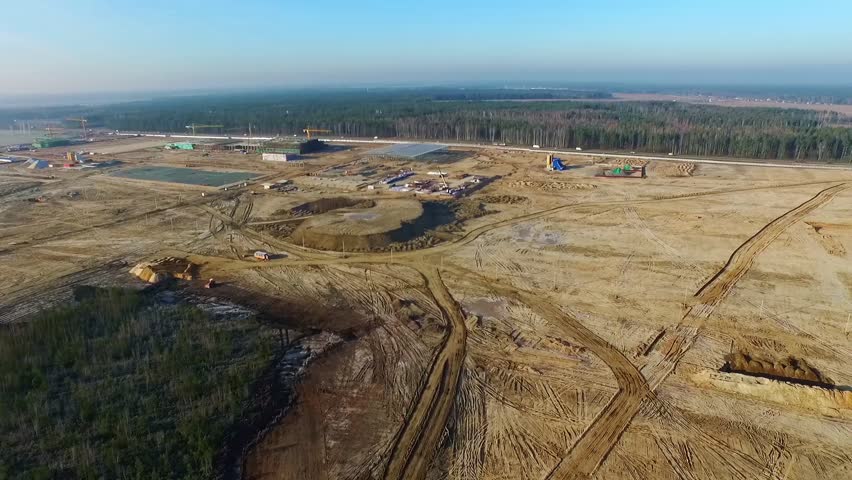 Construction Site with a Birds Stock Footage Video (100% Royalty-free ...