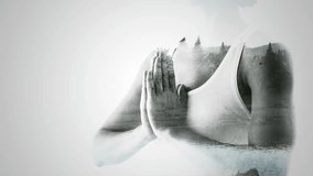 Double exposure of woman practicing yoga - Powered by Shutterstock - Get 15% off with code: PIKWIZARD15