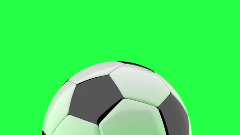 Soccer ball drop and jumping on a chroma key green background. 
Can be used in advertising and on television.
