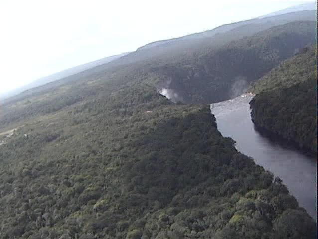 Aerial view of Kaieteur waterfalls from the rear in Guyana 