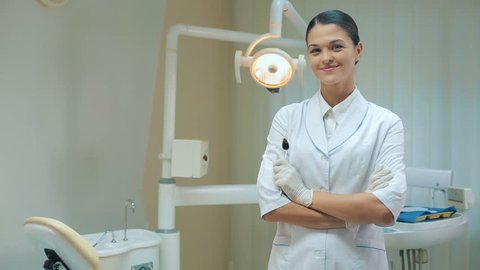 Woman dentist at office
