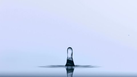 Slo-motion drop hitting water Stock Video