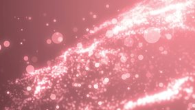 Background Red with Waves.Space with the red particles and waves. Loop Background Animation.