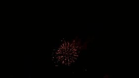 Video fireworks in the sky dark