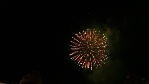 Video fireworks in the sky dark
