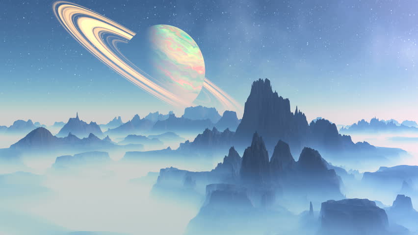 Saturn On Background Alien Landscape Mountain Stock Footage Video 100 Royalty Free 18782744 Shutterstock