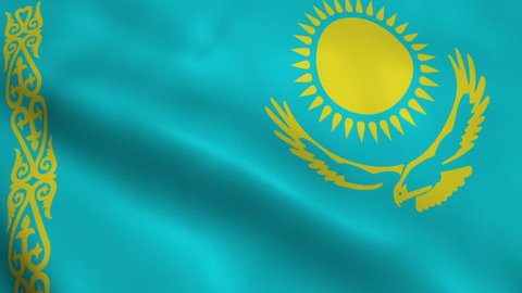 Realistic Kazakhstan flag