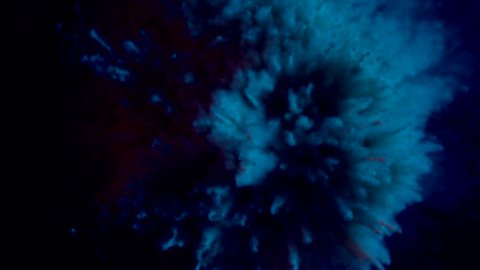 Colored particles fly after being exploded