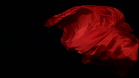 Flowing red velvet cloth