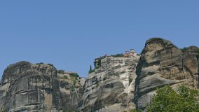  Holy Monastery Varlaam, Meteora and Great Meteoron, Greece Thessaly, zoom in HD footage