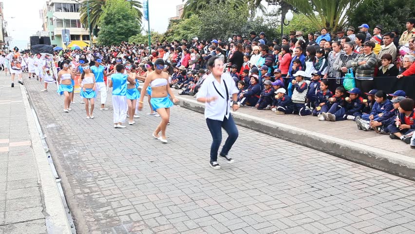 PILLARO,ECUADOR - JANUARY 6: Young children dancing Lambada, Diablada de Pillaro