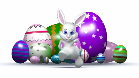 Easter Bunny Running Stock Video