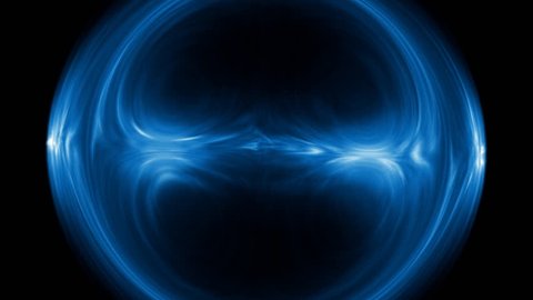 Blue and circular abstract in a dark background