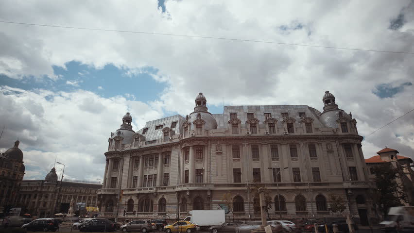 Time lapse of old building in Bucharest, Romania