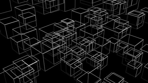 High Definition 3D Animation - Scatter Cubes 3D Loop - Club & Music Video Visual - 1280 * 720 pixels wide , videoclip de stoc