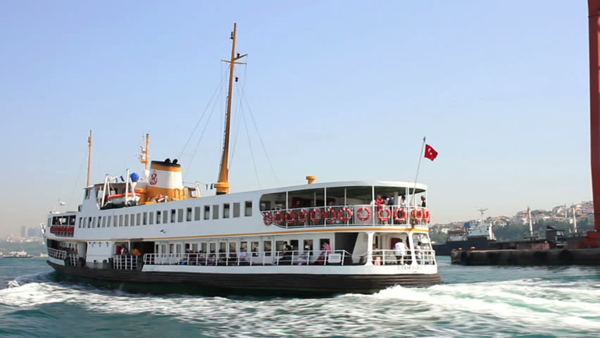 Istanbul city public ferry boat 