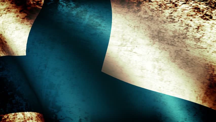 Finland Flag Waving, grunge look
